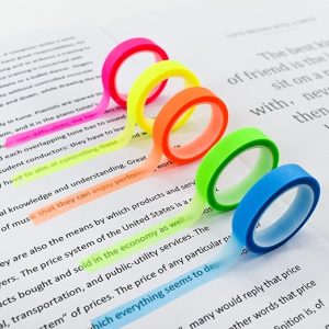 Transparent Highlighter Tape, Removable Marking Stickers, Fluorescent Colors